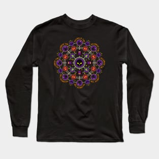 Round halloween mandala Long Sleeve T-Shirt